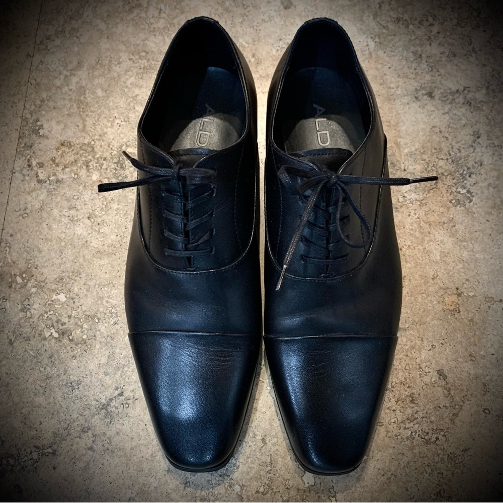 Aldo Black Leather Men’s Oxford Shoe